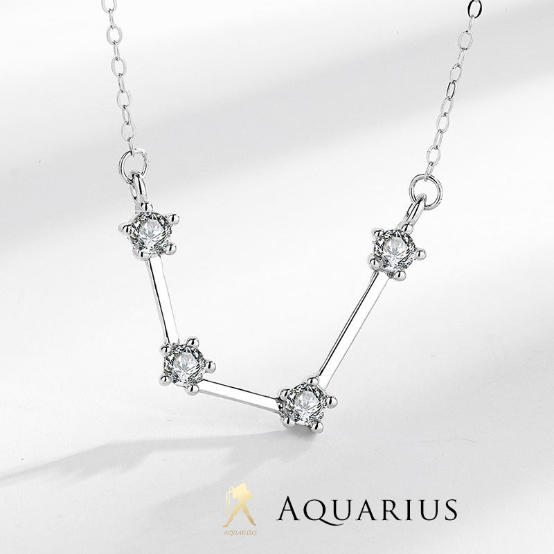 Karma Stone 925 Sterling Silver 12 Constellations of the Zodiac Astrology Blessing Necklace Pendant
