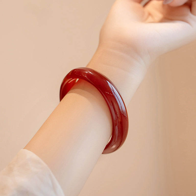 Karma Stone Natural Red Agate Confidence Bracelet Bangle