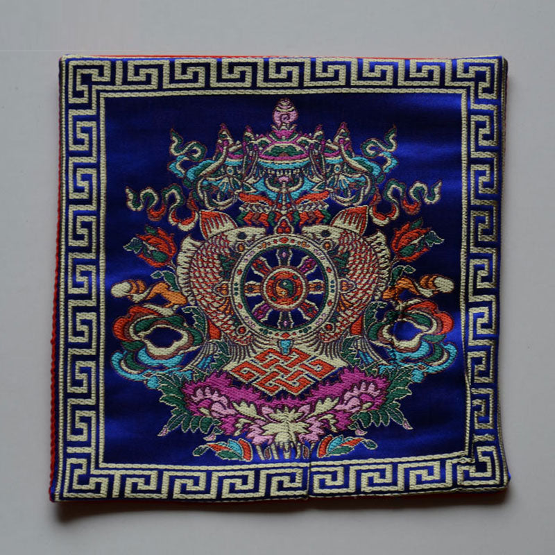 Karma Stone Prayer Altar Mat Healing Meditation Vajra Auspicious Symbols