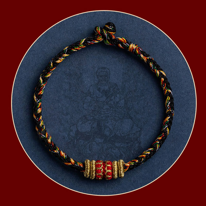 Karma Stone Tibet Handmade Chinese Zodiac Natal Buddha Luck Strength Braided String Bracelet