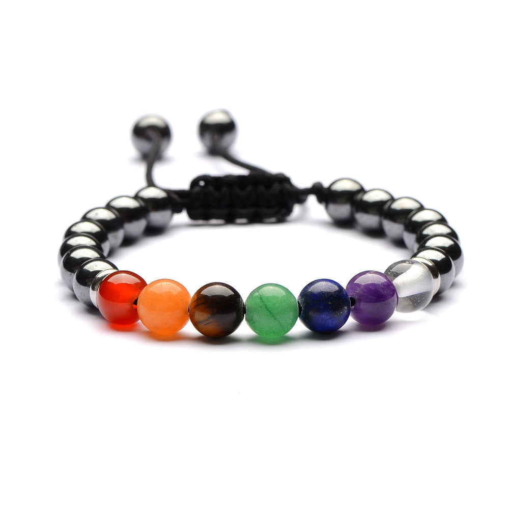 Karma Stone 7 Chakra Hematite Bracelet - Promote Wellness