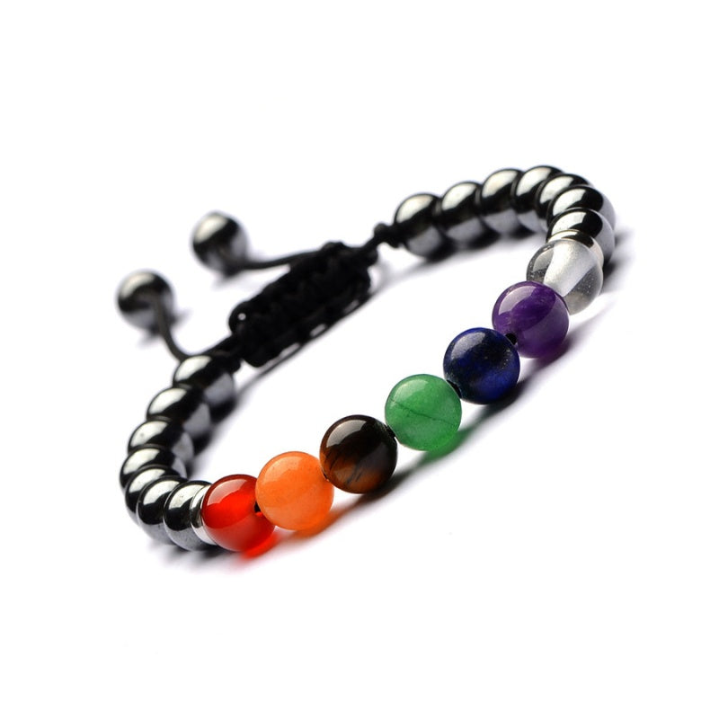 Karma Stone 7 Chakra Hematite Bracelet - Promote Wellness