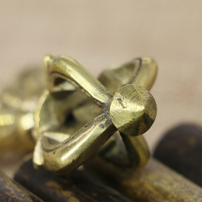 Karma Stone Handcrafted Nepal Small Five Prong Vajra Dorje Strength Copper Decoration