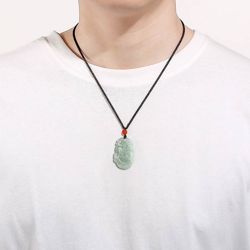 Karma Stone Natural Jade 12 Chinese Zodiac Sucess Pendant Necklace