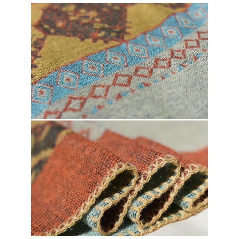 Karma Stone Tibetan Shawl Diamond Pattern Winter Warm Cloak Scarf