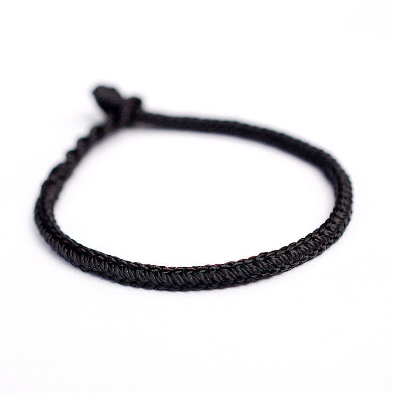 Karma Stone Tibetan handmade eight-thread peace knot protective woven Tibetan red string bracelet
