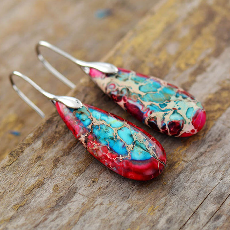 Karma Stone Emperor Stone Crystal Happiness Earrings