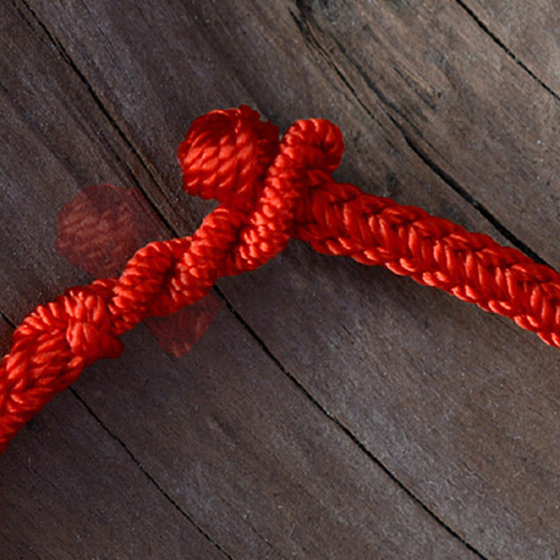 Karma Stone Tibetan handmade eight-thread peace knot protective woven Tibetan red string bracelet