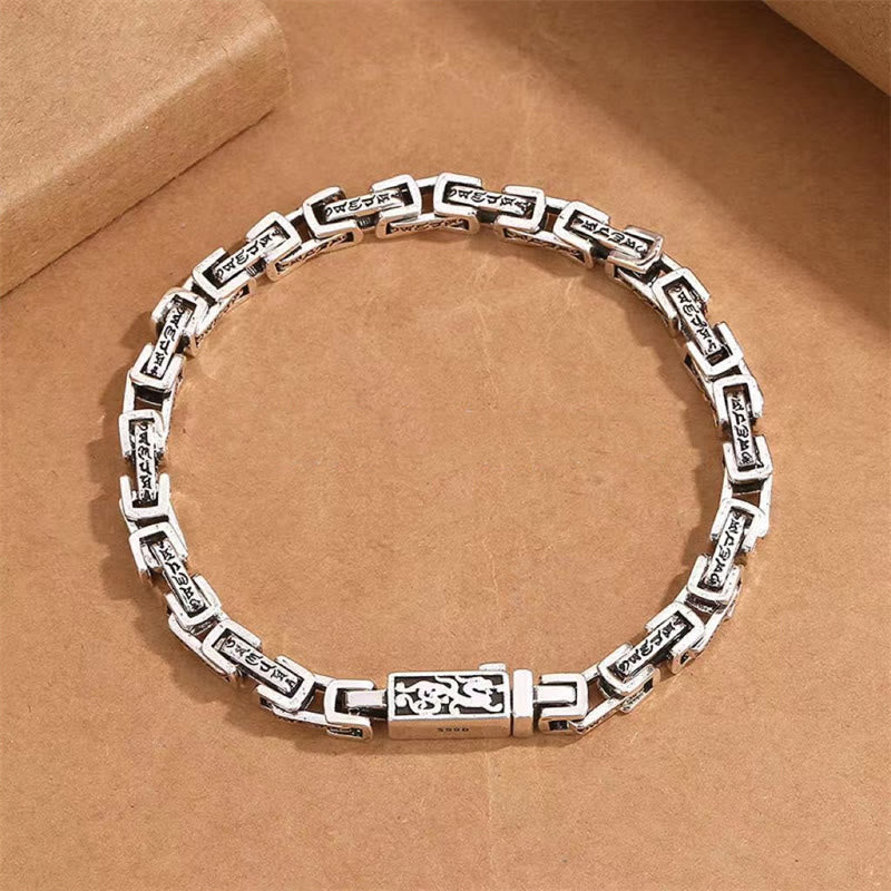 Karma Stone Dragon Om Mani Padme Hum Engraved Copper Luck Success Bracelet