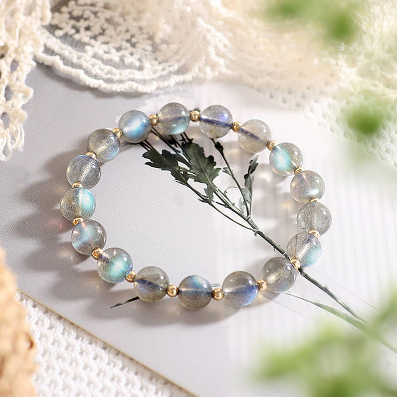 Karma Stone 14k Gold Plated Natural Moonstone Healing Love Bracelet