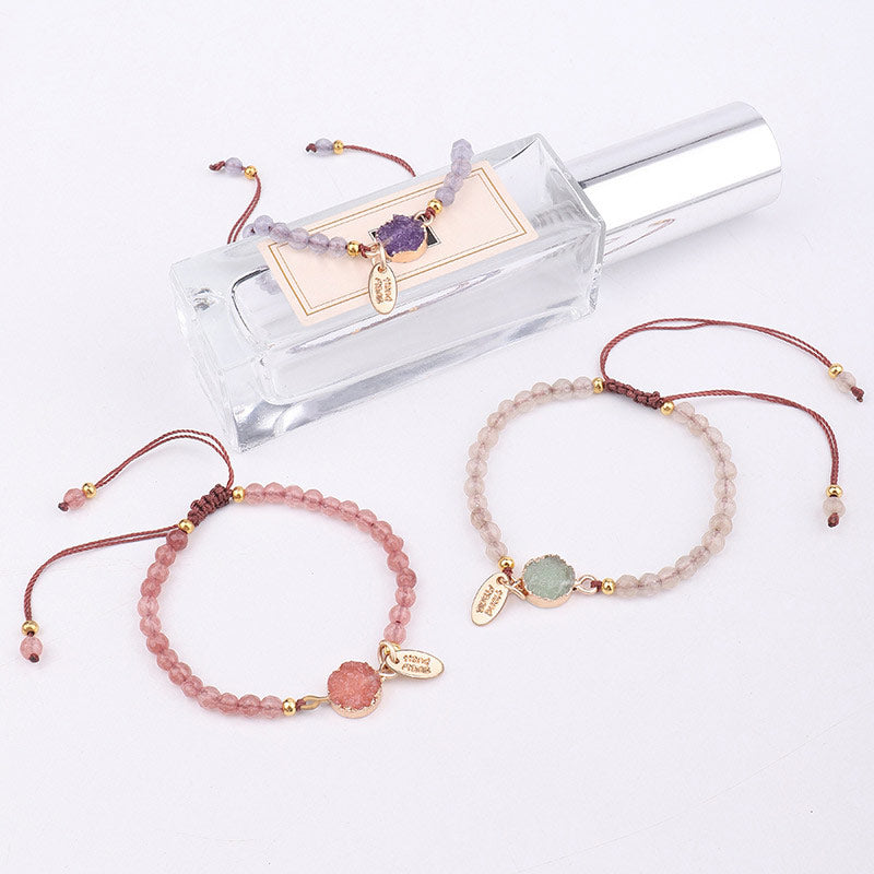 Karma Stone Natural Crystal Charm Lucky Healing Bracelet