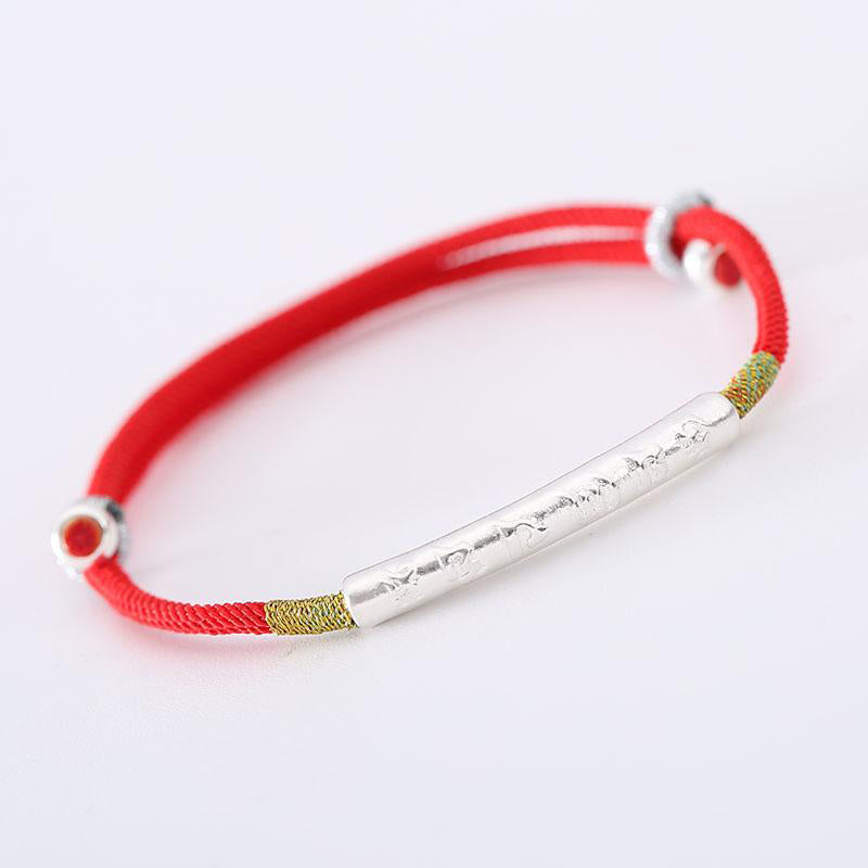 Karma Stone Tibetan Buddhist Handmade Mani Mantra Lucky Red String Bracelet