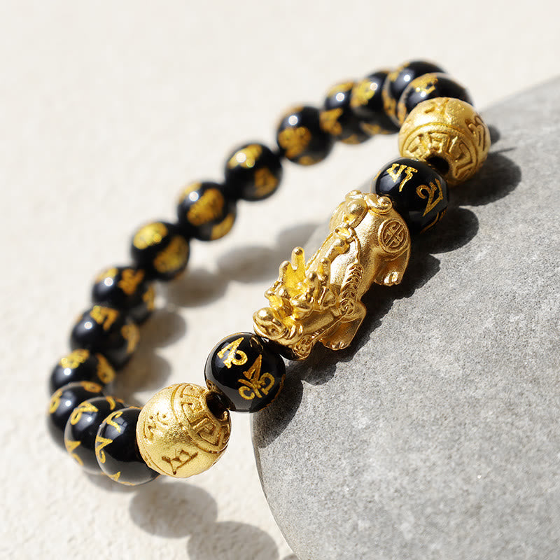 Karma Stone FengShui PiXiu Obsidian Wealth Bracelet