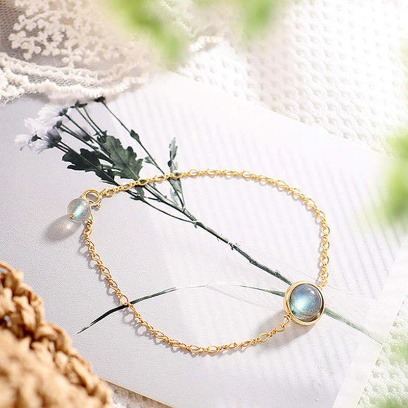Karma Stone 14k Gold Plated Natural Moonstone Healing Love Bracelet