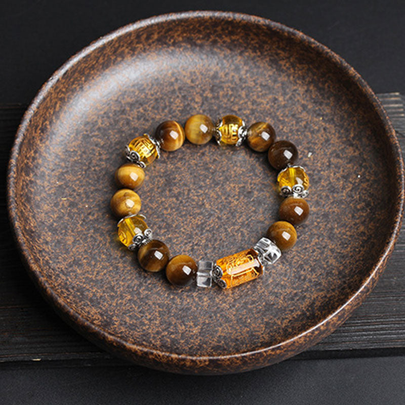 Karma Stone Tiger Eye Bead Fortune Prosperity Bracelet