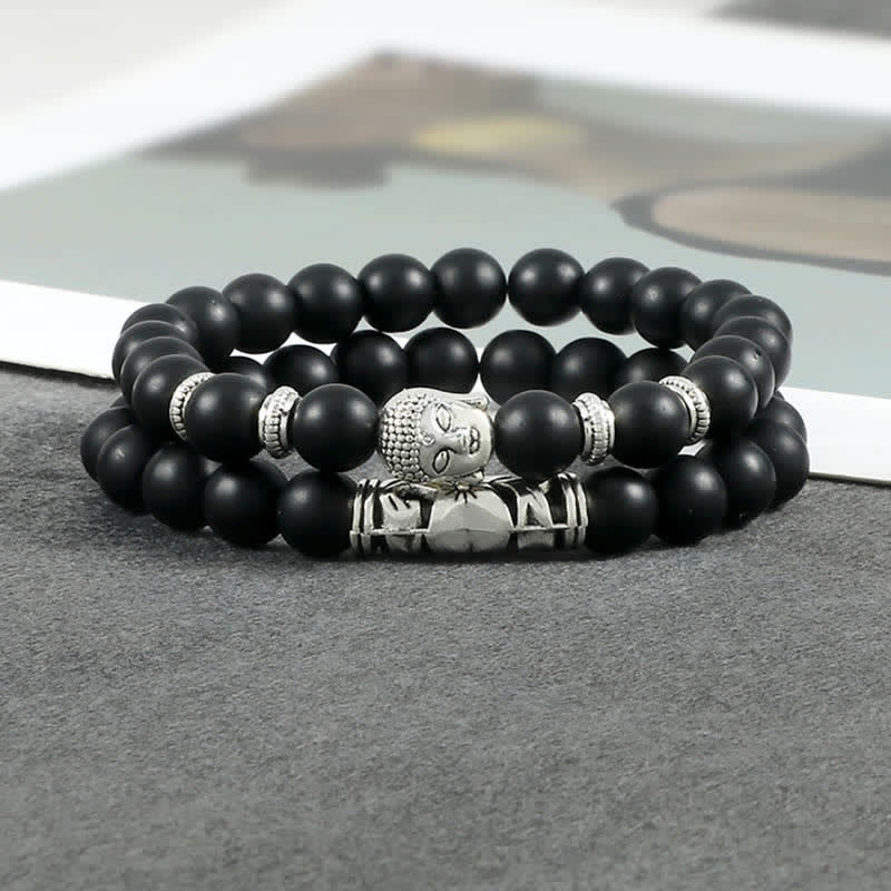 Karma Stone 2 pieces natural crystal agate protection bracelets