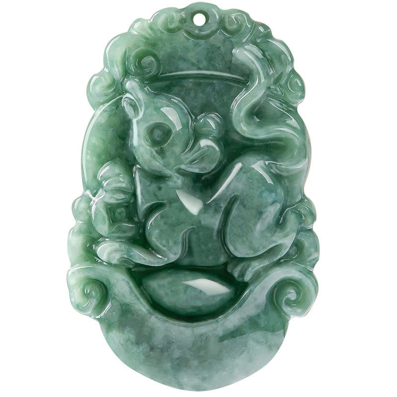 Karma Stone Natural Jade 12 Chinese Zodiac Prosperity Necklace Pendant