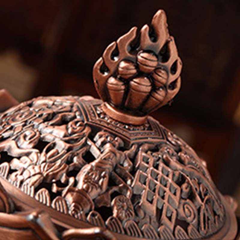 Karma Stone Tibetan Lotus Shaped Purify Incense Burner