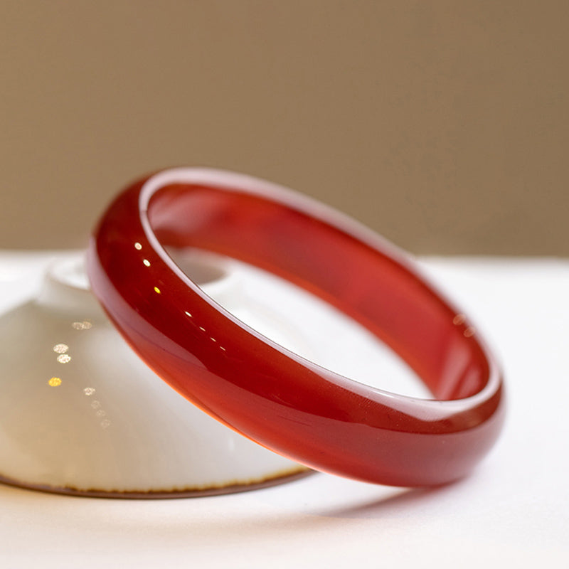Karma Stone Natural Red Agate Confidence Bracelet Bangle