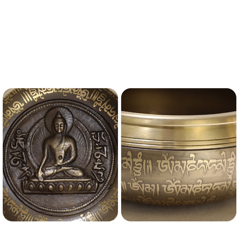 Karma Stone Tibetan Sound Bowl Handcrafted for Focus and Meditation Peaceful Happiness Singing Bowl Set