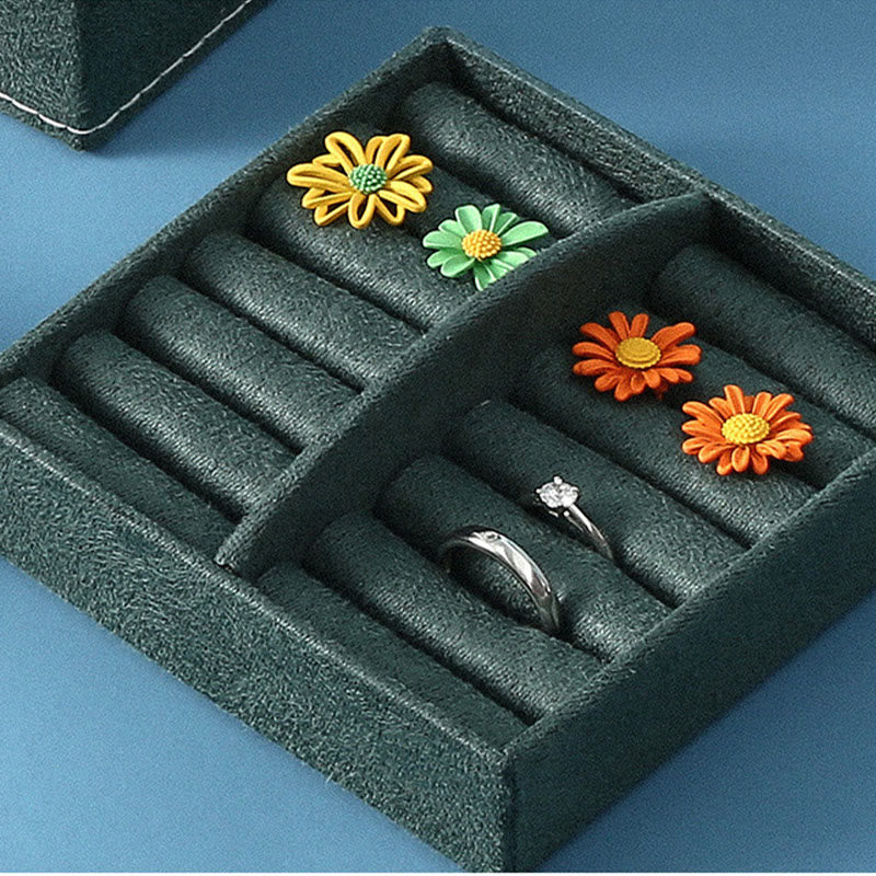 Karma Stone Jewelry Box Organizer Three-Layer Jewelry Storage Box Flannel Gift Box
