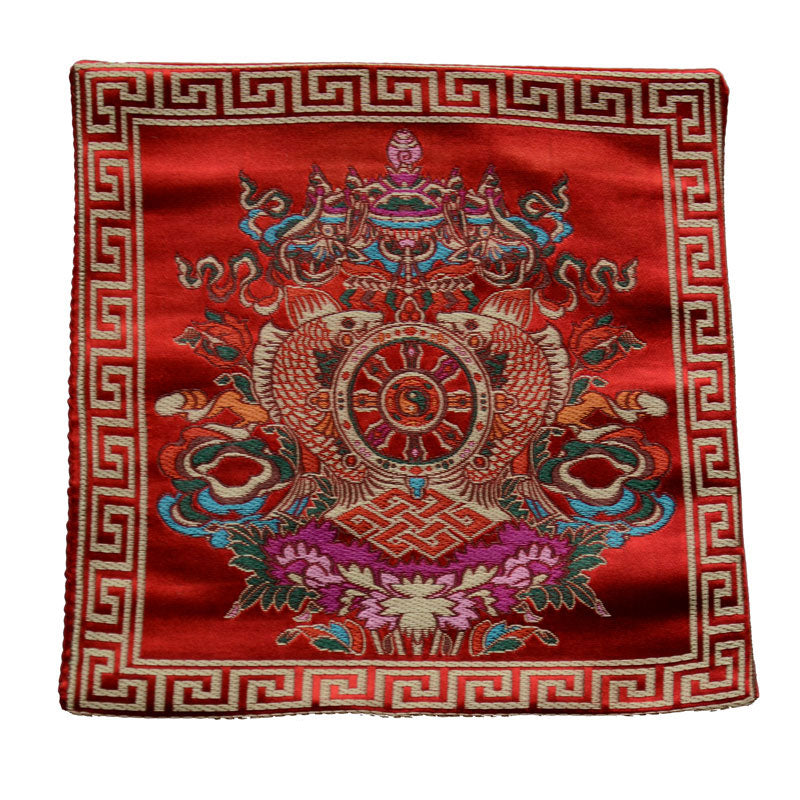 Karma Stone Prayer Altar Mat Healing Meditation Vajra Auspicious Symbols
