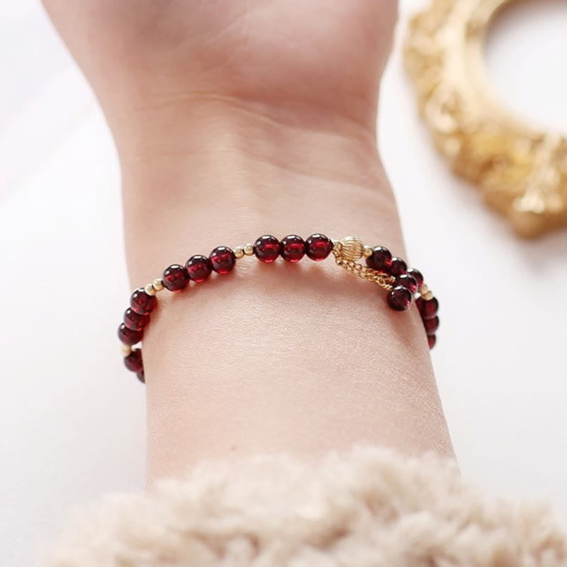 Karma Stone 14K Gold Natural Garnet Calm Bracelet