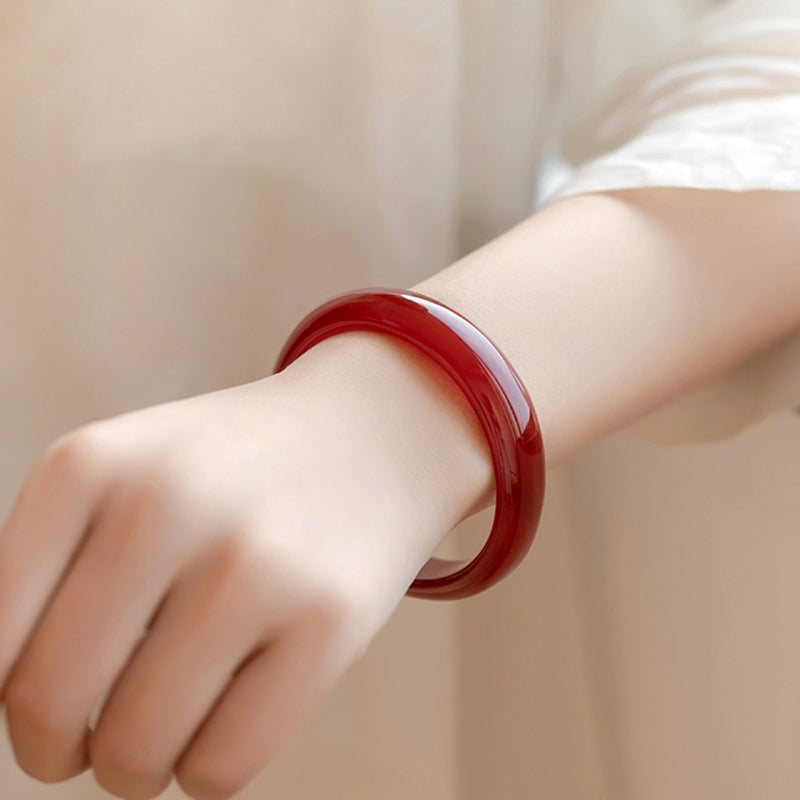 Karma Stone Natural Red Agate Confidence Bracelet Bangle