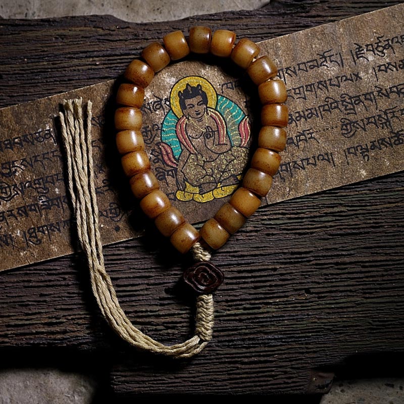 Karma Stone Tibetan Yak Bone Balance Strength Wrist Mala