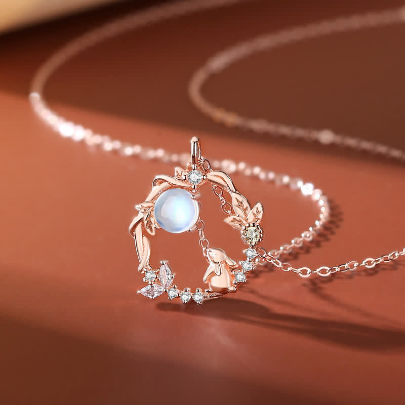 Karma Stone 925 Sterling Silver Moonstone Moon Flower Pattern Necklace Pendant Bracelet Earrings