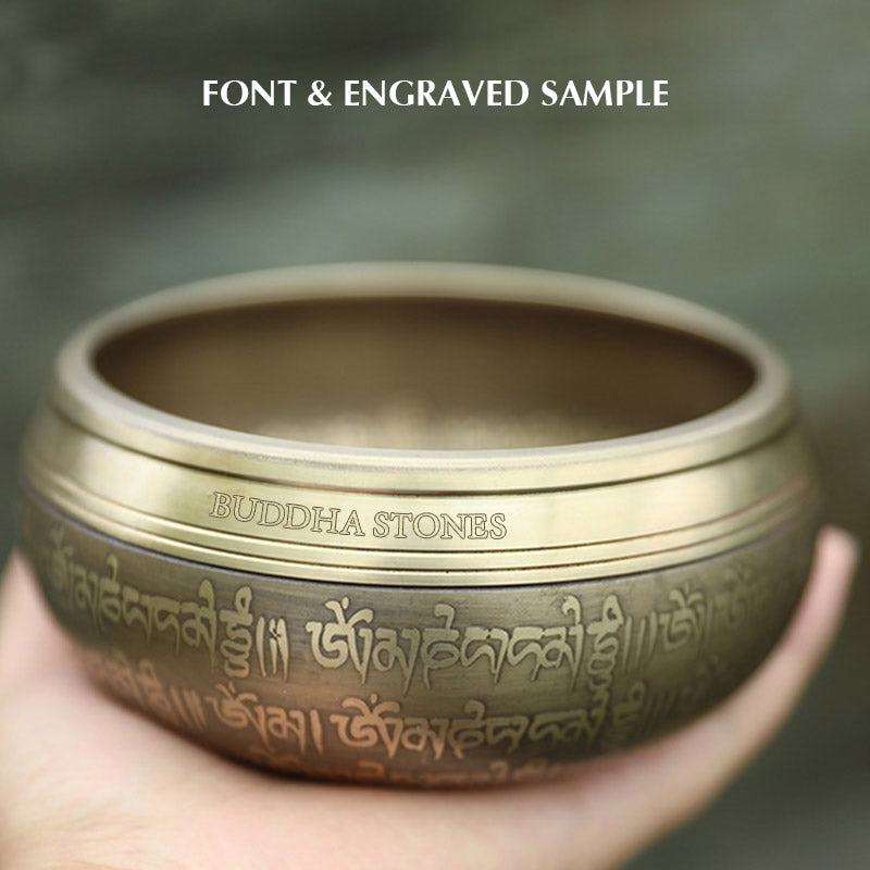 Karma Stone Tibetan Sound Bowl Handcrafted for Focus and Meditation Peaceful Happiness Singing Bowl Set