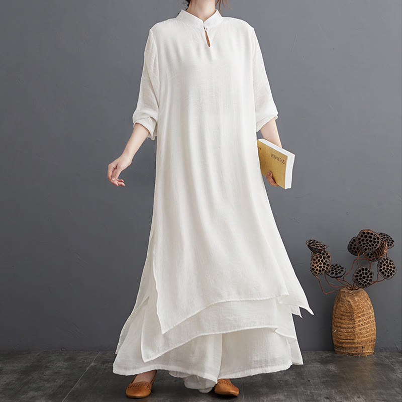 Karma Stone Simple Pattern Meditation Prayer Spiritual Zen Practice Yoga Clothing Women's Set