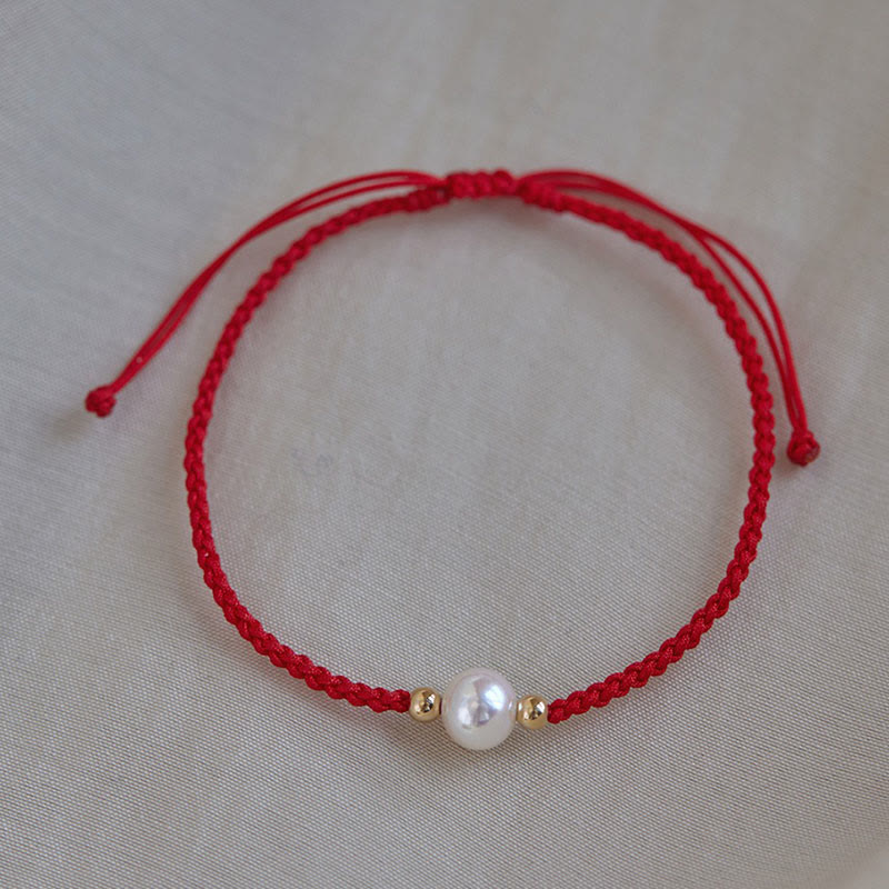 Karma Stone Natural Pearl Bead Luck Braid String Bracelet