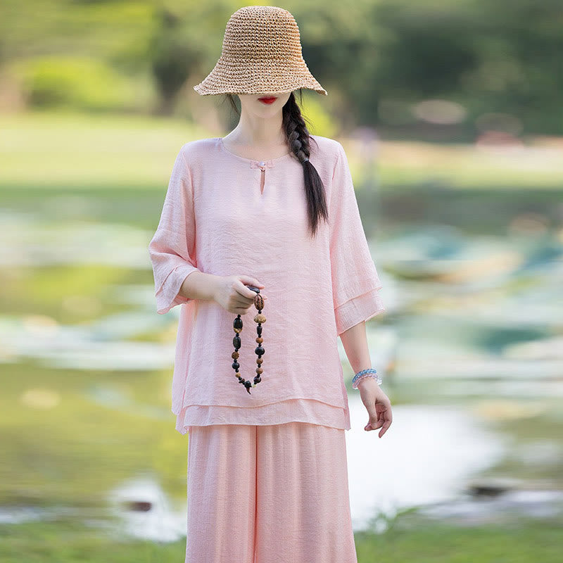Karma Stone Tai Chi Meditation Prayer Zen Spiritual Morning Practice Clothing Women's Set