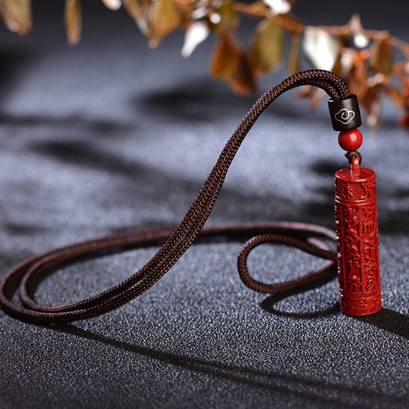 Karma Stone Tibetan Cinnabar Mantra Concentration String Necklace