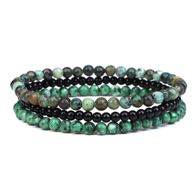 Karma Stone 3Pcs Natural Crystal Stone Inner Peace Spiritual Bracelet