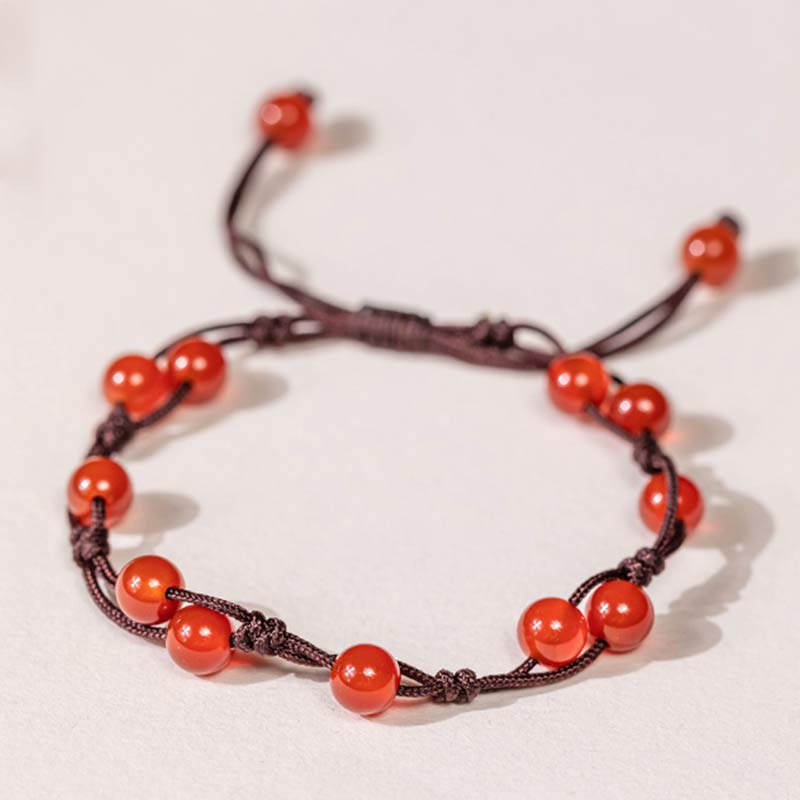 Karma Stone Red Agate Moss Agate Cinnabar Calm Bracelet