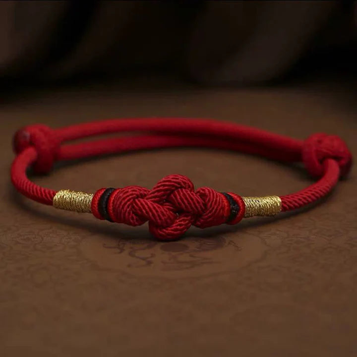 Karma Stone Red String Jade Luck Fortune Knot Braided Couple Bracelet