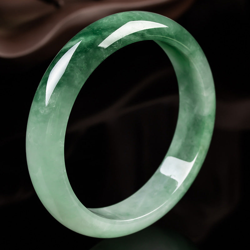 Karma Stone Natural Jade Fortune Blessing Bangle Bracelet