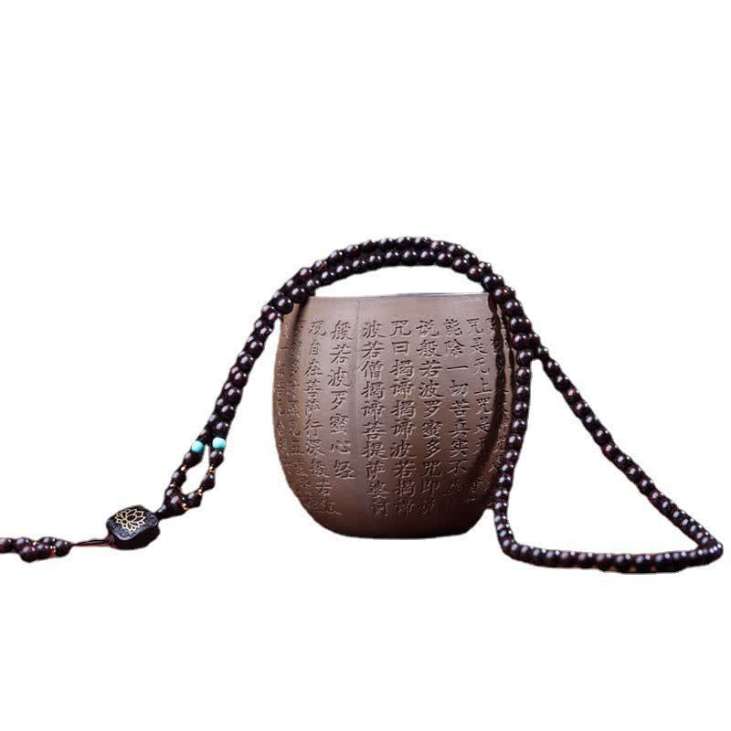 Karma Stone 108 Mala Beads Tibetan Small Leaf Red Sandalwood Lotus Balance Bracelet