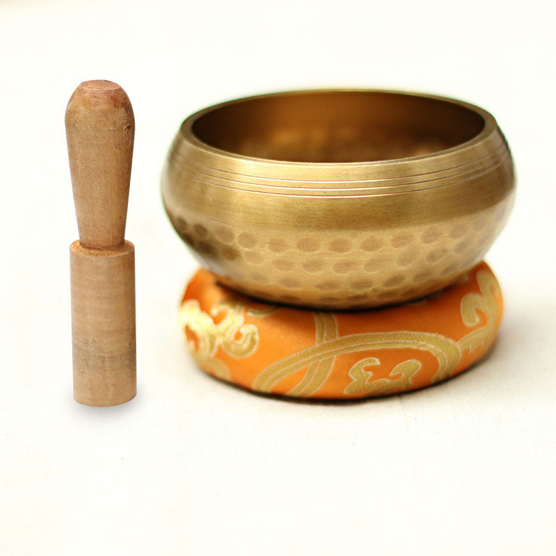 Karma Stone Tibetan Sound Bowl Handcrafted for Relaxation and Mindfulness Meditation Singing Bowl Set