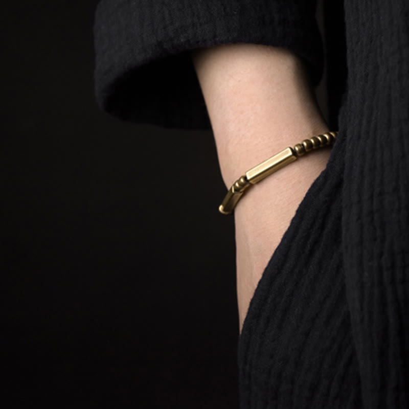 Karma Stone Tibetan Simple Design Copper Wealth Luck Bracelet