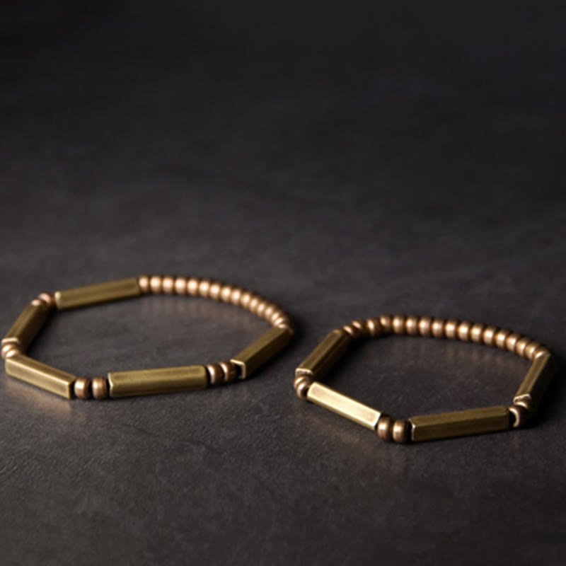 Karma Stone Tibetan Simple Design Copper Wealth Luck Bracelet
