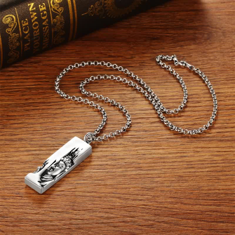 Karma Stone Tathagata Buddha Strength Protection Amulet Lucky Pendant Necklace