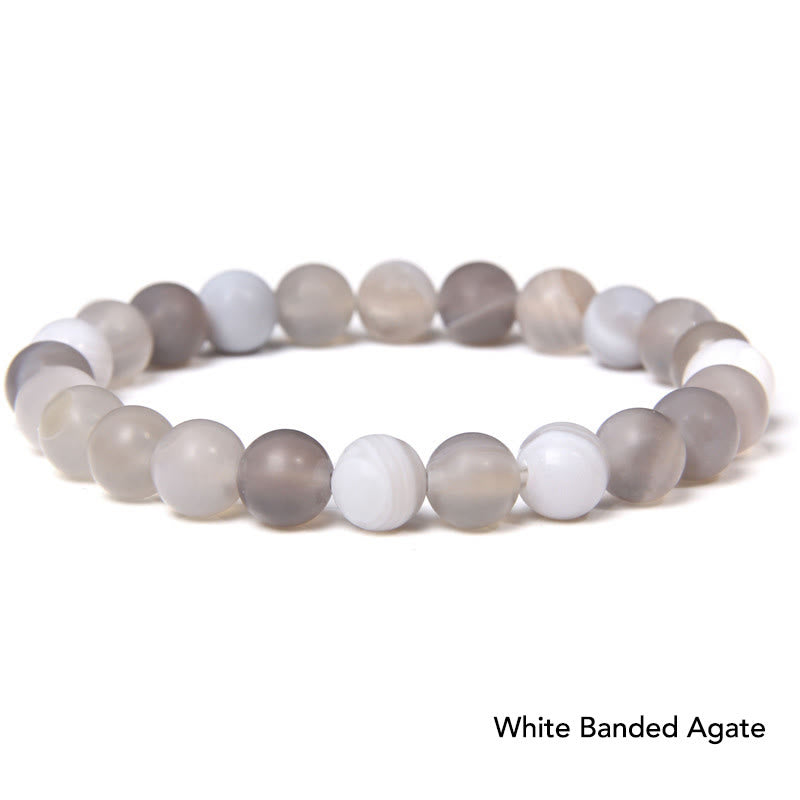Karma Stone Natural Agate Stone Crystal Balance Beaded Bracelet