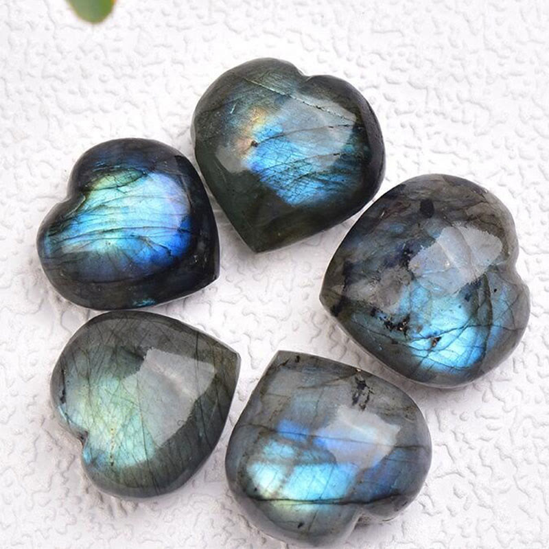 Karma Stone Labradorite Love Heart Support Necklace Pendant