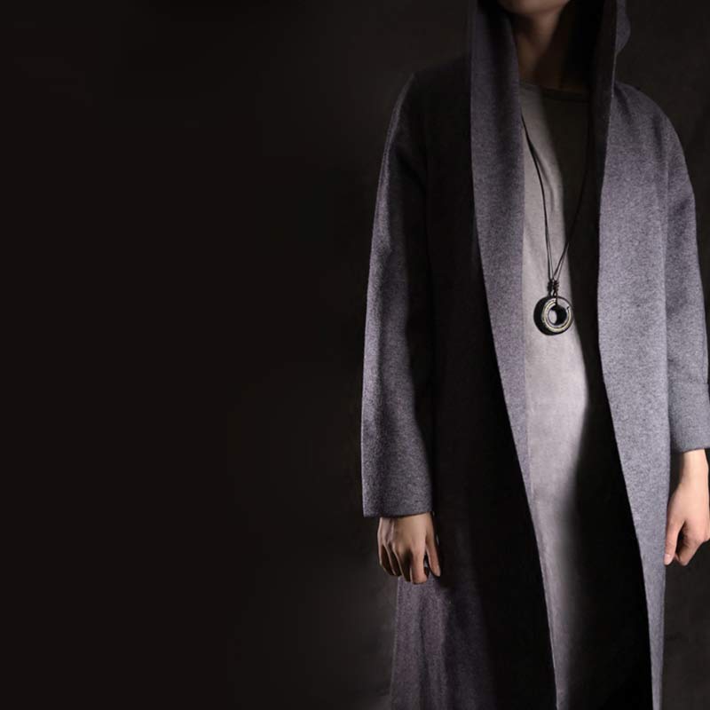 Karma Stone Zen Circle Ebony Wood Peace Calm Necklace Pendant