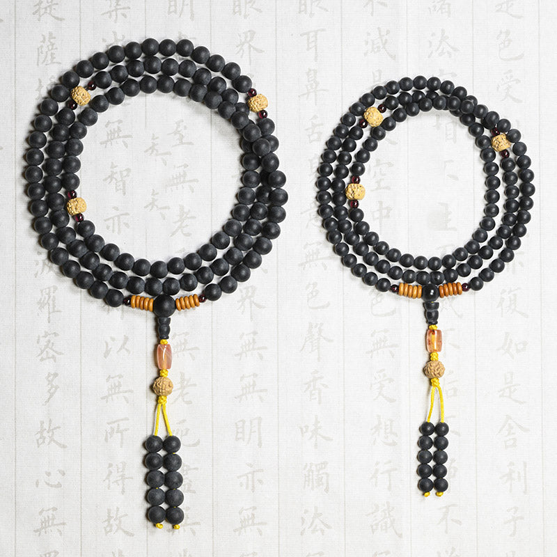 Karma Stone Tibetan Mala Cypress Bodhi Seed Red Agate Healing Bracelet