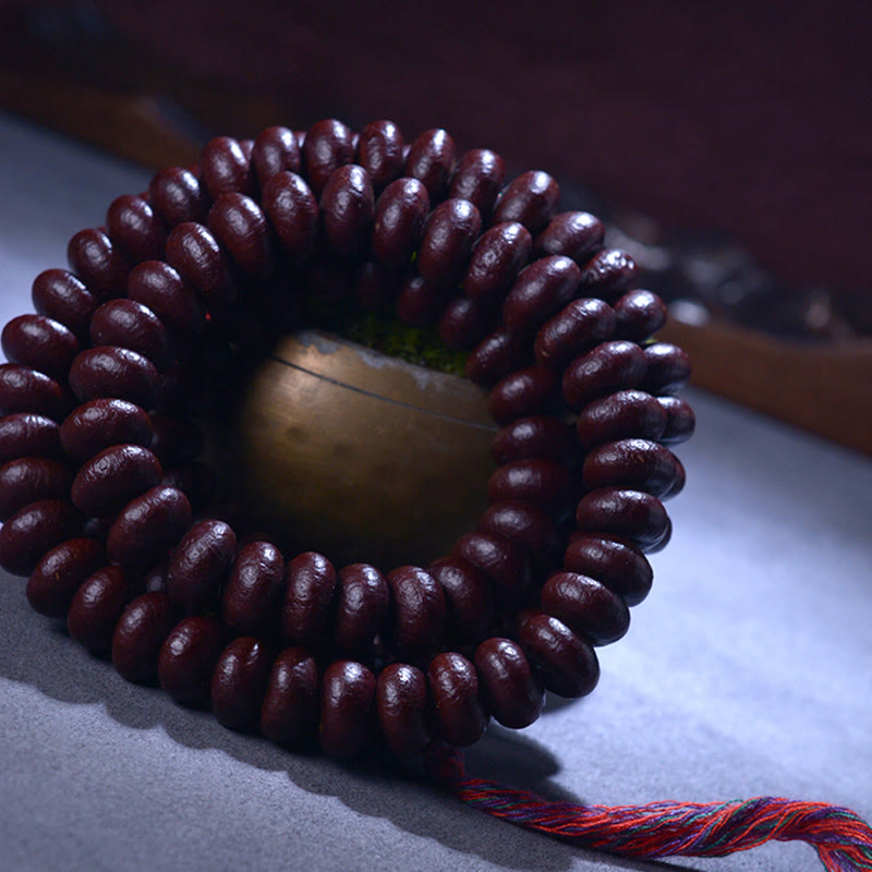 Karma Stone Natural Tibet 108 Mala Beads Purple Bodhi Seed Wealth Bracelet