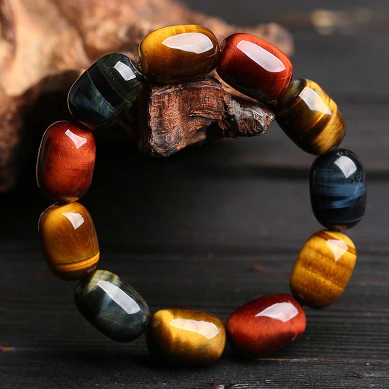 Karma Stone Natural Tiger Eye Healing Protection Bracelet